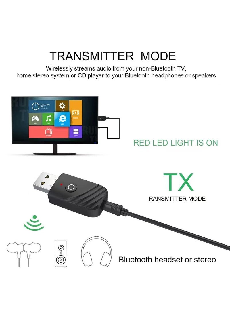3-in-1 Bluetooth 5.0 Adapter Car Computer TV AUX Audio Bluetooth Speaker Receiver Transmitter Adapter - Image 3