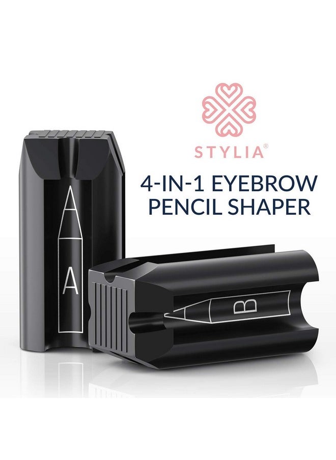 Stylia - 4-In-1 Plastic Duckbill-Shape Eyebrow Pencil Shaper - Eye Makeup Shaping Tool For Waterproof Peel Off Brow Pencils - Compact Cosmetic Shaper For Beginners & Professional - Image 1