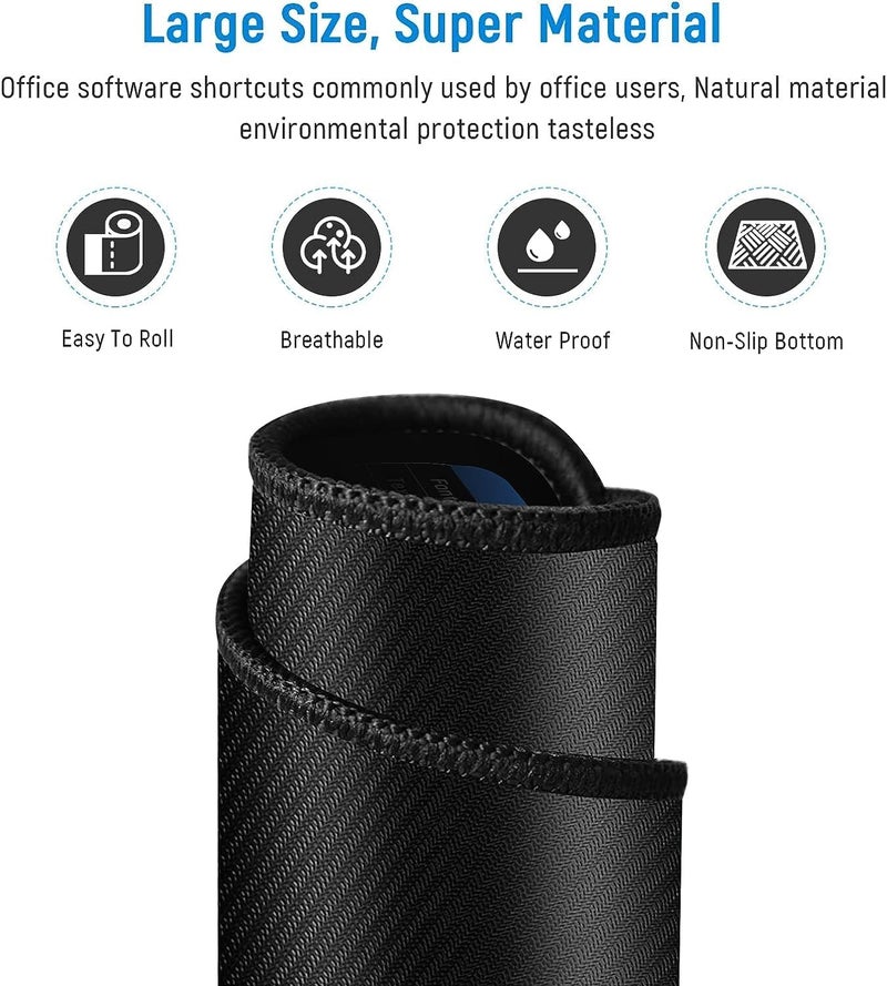 Radiant Anti-Slip Keyboard Pad with Office Excel Software Shortcuts Key Patterns, Clear Extended Large Cheat Sheet Mouse Pad, Large Rubber Base, Smooth Cloth Desk Mat (Keyboard Shortcut) - Image 3