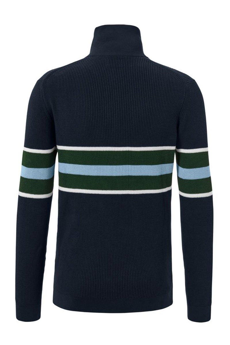 Tchibo Men Funnel Neck Long Sleeves Stripe Sweatshirts, Navy Blue - Image 3