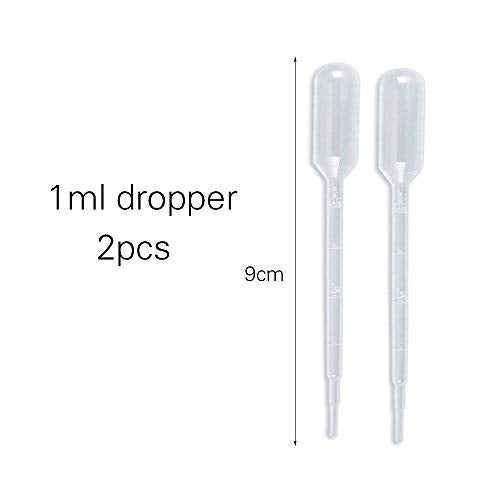 Enslz Oil Bottles for Essential Oils 50 Pcs 1 ml (1/4 Dram) Transparent Glass Vials Bottles, with Orifice Reducers and White Caps, 0.5ml 2 pcs Pipettes Droppers for Essential Oils Aromatherapy with - Image 3