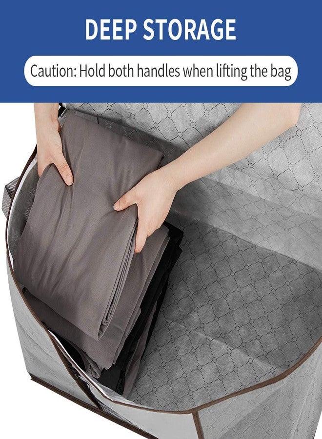 JERIA 6-Pack Extra Large Capacity Storage Bins with Clear Window, Closet Organizer and Clothes Storage Bags, 3 Layers Fabric, Reinforced Handle and Sturdy Zipper (Size:24" L X 16" W X 14" H) - Image 3