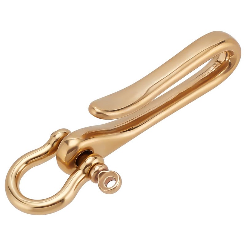 PH PandaHall Fish Hook Keychain, Brass Key Ring Golden Solid U Shape Key Hook Belt Keyring Pocket Clip with Key Shackle Heavy Duty Car keychain for Men Women Wallet Chain Purse Accessory - Image 1