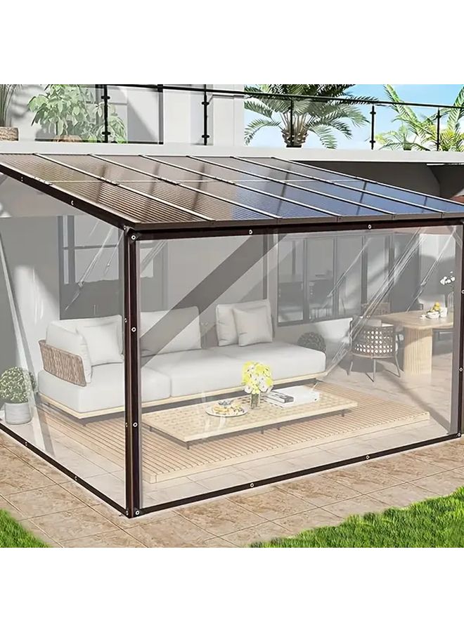 قِماش مشمع PVC ثقيل مقاوم للماء 2 × 4 أمتار، أبيض شفاف، شبكة سميكة للبيوت المحمية - Image 3