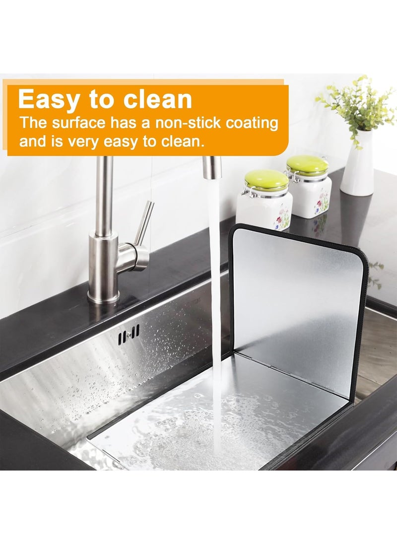 Brikipth Brikipth 4 Sided Splatter GuardFoldable Stainless Steel Oil Splatter Screens Oil Splash Insulation Oil Splatter Guard Stove Heat Insulation Board 75x30cm  - Image 4