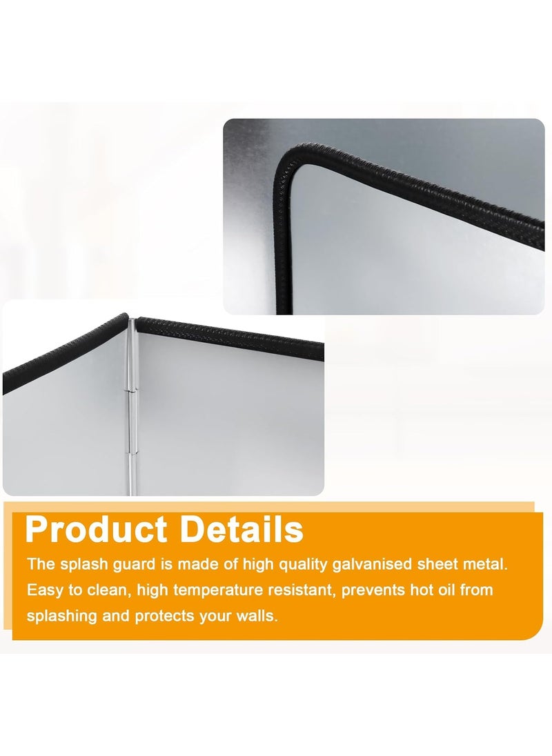 Brikipth Brikipth 4 Sided Splatter GuardFoldable Stainless Steel Oil Splatter Screens Oil Splash Insulation Oil Splatter Guard Stove Heat Insulation Board 75x30cm  - Image 5