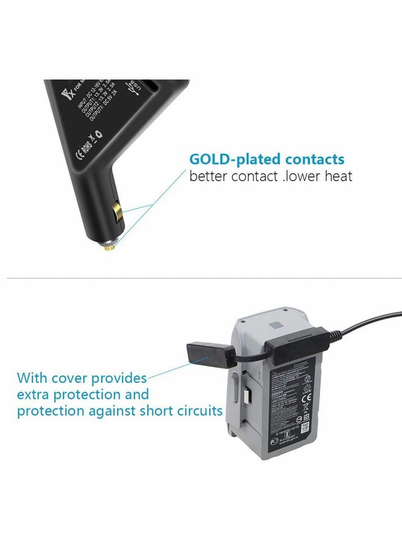 Mavic Air 2 and Air 2S Drone Battery and Remote Control Charger, 3 in 1 Car Charging Solution - Image 5