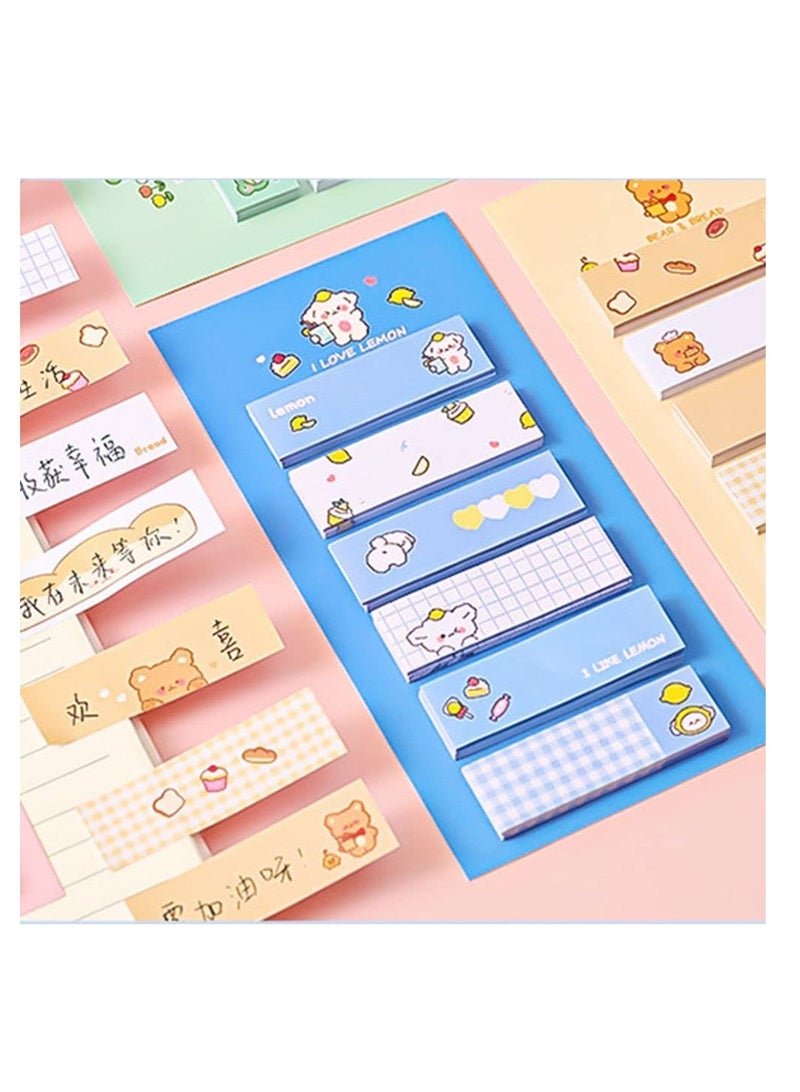 SYOSI 8 Pcs Sticky Notes, Cartoon Sticky Notes Animals Shape Markers Flags Self-Stick Memo Pads Students Home Office Roommates Gifts Tab Supplies(4 Styles*2) - Image 5