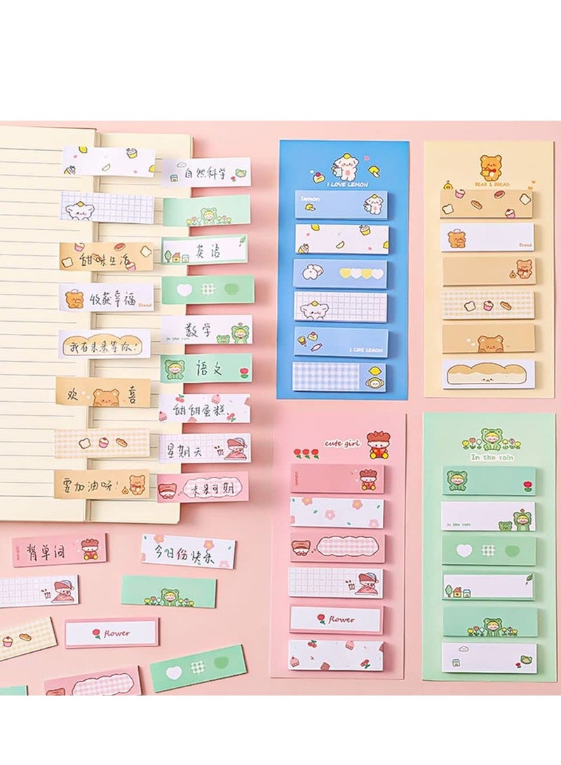 SYOSI 8 Pcs Sticky Notes, Cartoon Sticky Notes Animals Shape Markers Flags Self-Stick Memo Pads Students Home Office Roommates Gifts Tab Supplies(4 Styles*2) - Image 4