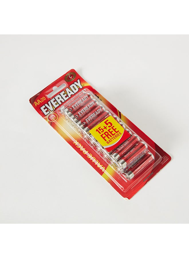 Eveready مجموعة بطاريات AA شديدة التحمل مكونة من 20 قطعة بمقاس 12 × 18 × 11 سم - Image 3