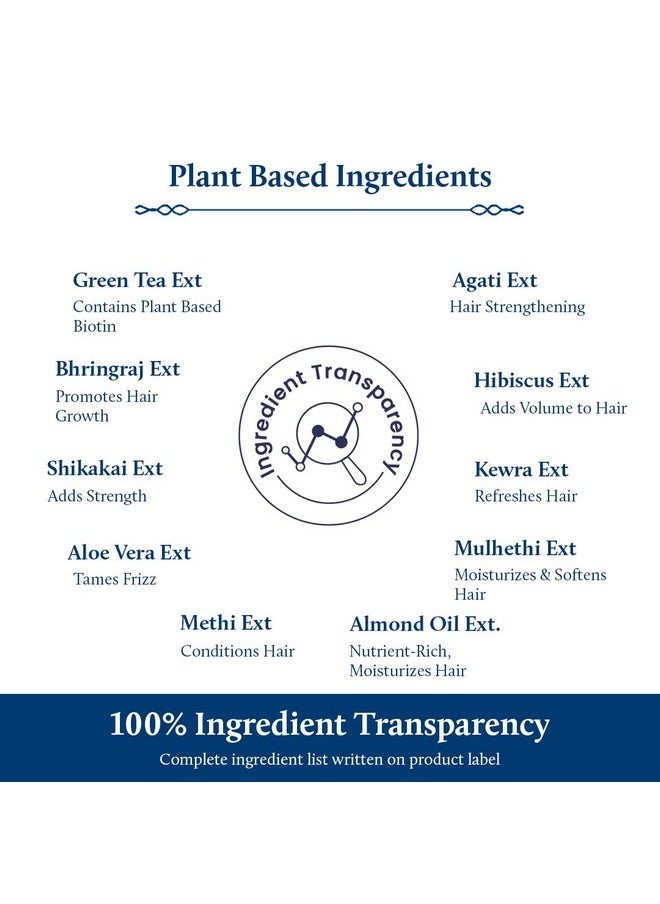 Blue Nectar Anti Frizz Hair Shampoo For Dry & Frizzy Hair Plant Based Biotin Shampoo For Hair Growth For Women & Men Shampoo For Oily Scalp & Dry Scalp (15 Herbs 200Ml)  - Image 4