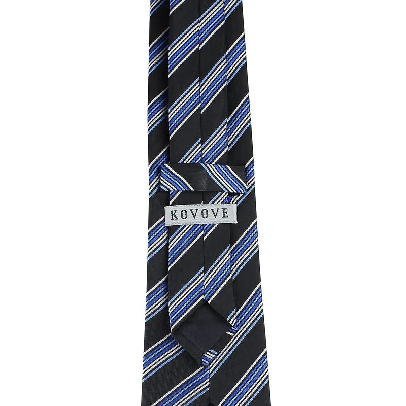 Kovove Kavove The Pleasing Striped Blue Necktie For Men - Image 5