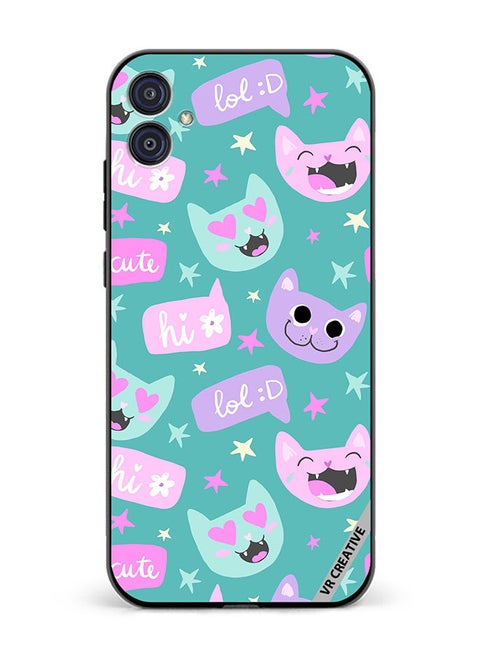 Protective Case Cover For Samsung Galaxy M04/F04 Cat Had And Bubble Speech Design Multicolour
