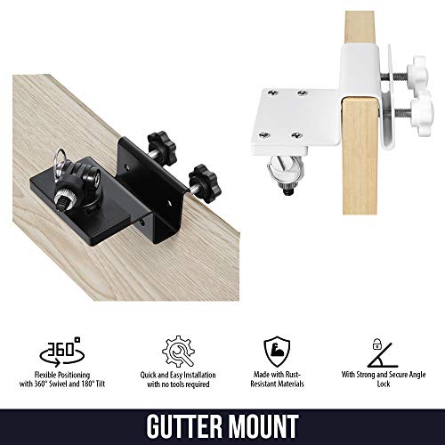 Wasserstein Weatherproof Gutter Mount with Universal Screw Adapter - Compatible with Blink Outdoor/Outdoor 4/XT/XT2 (1-Pack, Black) - Image 2