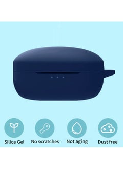 ماركة غير محددة حقيبة حمل من السيليكون متوافقة مع Anker Soundcore Life P2 Mini، غطاء محمول مقاوم للخدش مع حلقة تسلق (أزرق داكن)  - Image 3