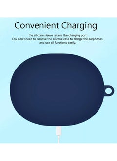 ماركة غير محددة حقيبة حمل من السيليكون متوافقة مع Anker Soundcore Life P2 Mini، غطاء محمول مقاوم للخدش مع حلقة تسلق (أزرق داكن)  - Image 5