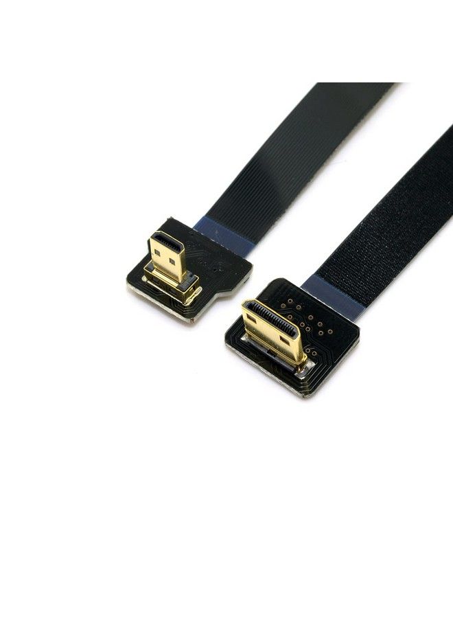 Cablecc كابل فلات ميكرو إتش دي إم آي ذكر بزاوية 90 درجة إلى ميني إتش دي إم آي 20 سم لكاميرا جوبرو والطائرات متعددة المروحيات التصوير الجوي - Image 4