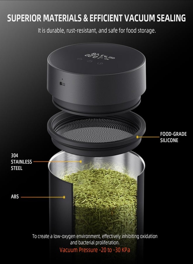 Spider Farmer New Auto-Cure Smart Jar, 2L Portable Vacuum Seal Container with 4 x 62% Humidity Packs, Curing Jar Airtight Storage for Herbs, Spices, Flowers - Image 3