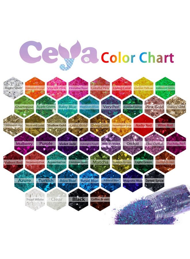 ceya Chunky Glitter 3.5Oz/ 100G Pink Gold Craft Glitter Powder Mixed Fine Flakes Iridescent Nail Sequins For Nail Art Hair Epoxy Resin Tumblers Slime Painting Festival Decor - Image 3