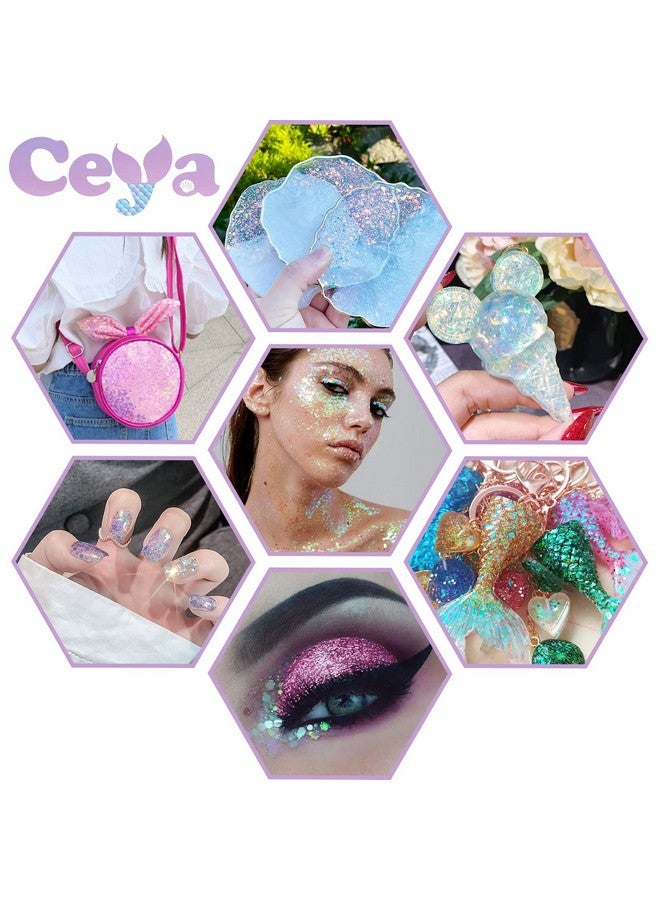 ceya Chunky Glitter 3.5Oz/ 100G Pink Gold Craft Glitter Powder Mixed Fine Flakes Iridescent Nail Sequins For Nail Art Hair Epoxy Resin Tumblers Slime Painting Festival Decor - Image 5
