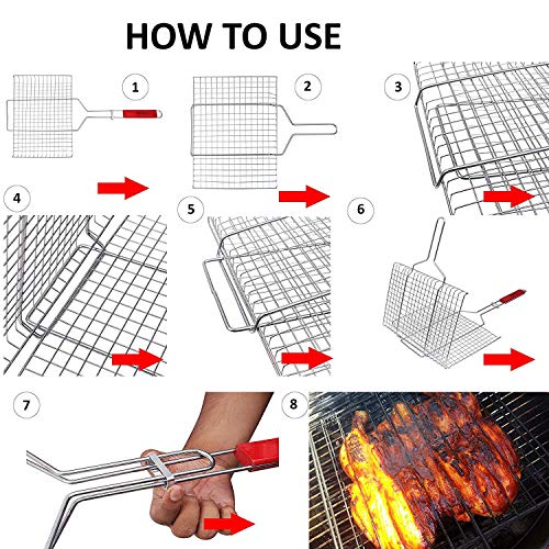 Delavala Steel Barbeque Fish Grill Net Basket (Silver) - Image 3