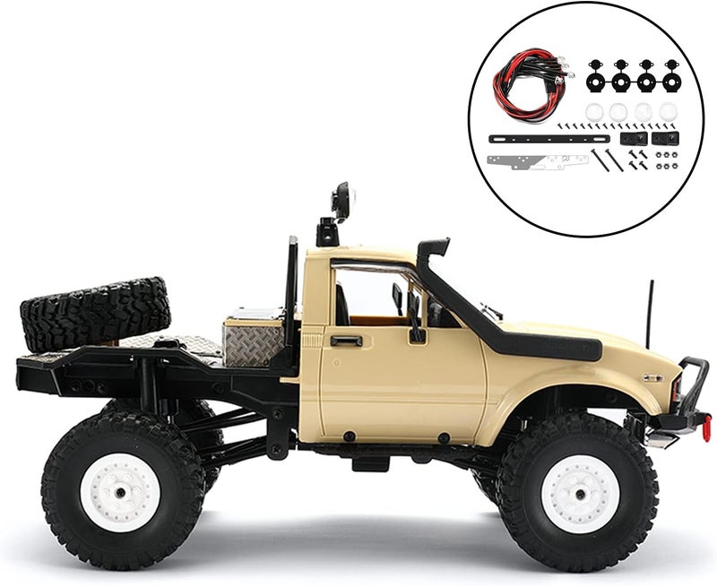 كلاراكو طقم إضاءة معدني دائري لسيارات التحكم عن بعد الزاحفة، 4 مصابيح LED، مناسب لسيارات AXIAL SCX24 والشاحنات، قطع غيار وإكسسوارات يمكنك تركيبها بنفسك - Image 4