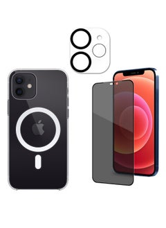 DIGI CORE 3 Pack Full Coverage iPhone 12 Mini Case 5.42 Inch With iPhone 12 Mini Camera Lens Protector And iPhone 12 Mini Privacy Screen Protector 5.42 Inch For iPhone 12 Mini Magsafe Case  - Image 1