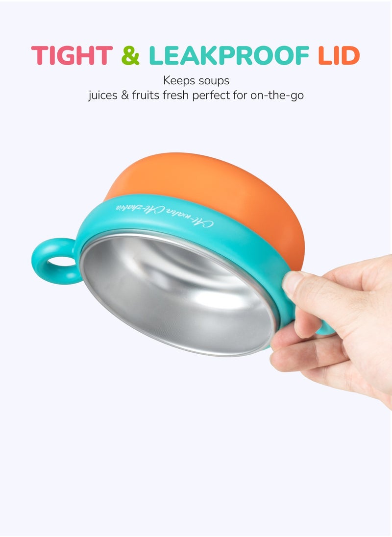 Medical-Grade Stainless Steel Baby Feeding Set with Suction Base - BPA-Free 400ml Bowl, Water-Cooled Temperature Control, 3-in-1 Design with Spoon & Fork