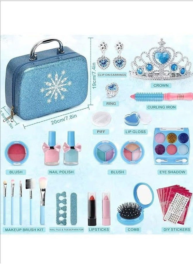BLOOMING TIME Children's Cosmetics Makeup Simulation Toy Princess Makeup Bag Set Lipstick Eye Shadow Birthday Gift Girl Makeup Set Can Be Applied  - Image 2