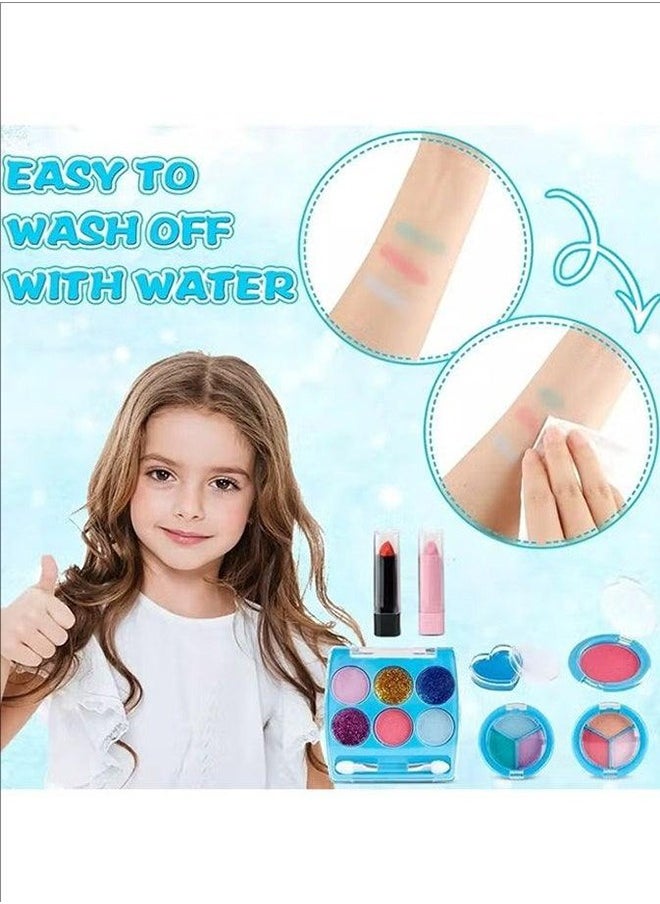 BLOOMING TIME Children's Cosmetics Makeup Simulation Toy Princess Makeup Bag Set Lipstick Eye Shadow Birthday Gift Girl Makeup Set Can Be Applied  - Image 3