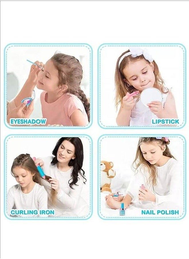 BLOOMING TIME Children's Cosmetics Makeup Simulation Toy Princess Makeup Bag Set Lipstick Eye Shadow Birthday Gift Girl Makeup Set Can Be Applied  - Image 4