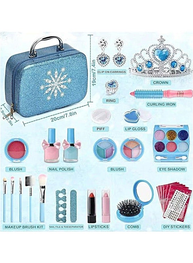 بلومنغ تايم الأطفال مستحضرات التجميل ماكياج محاكاة لعبة الأميرة حقيبة مستحضرات تجميل مجموعة أحمر الشفاه ظلال العيون هدية عيد ميلاد فتاة ماكياج مجموعة يمكن تطبيقها - Image 2