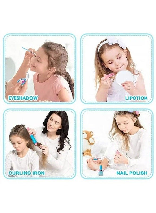بلومنغ تايم الأطفال مستحضرات التجميل ماكياج محاكاة لعبة الأميرة حقيبة مستحضرات تجميل مجموعة أحمر الشفاه ظلال العيون هدية عيد ميلاد فتاة ماكياج مجموعة يمكن تطبيقها - Image 5