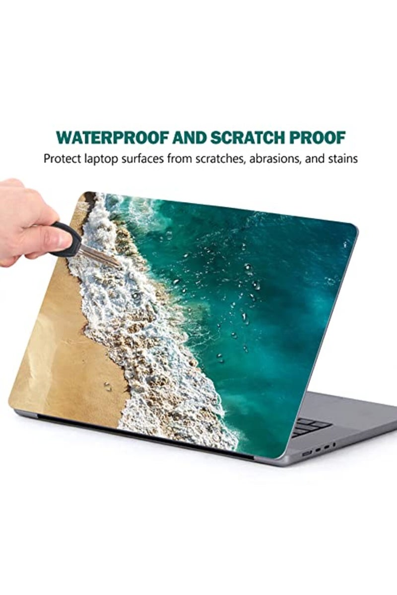 AIMSA ALAYRA Laptop Skin Sticker Decal, 12 13 13.3 14 15 15.4 15.6 inch Laptop Art Decal Protector Notebook Netbook PC 15.6" Universal Vinyl Cover, Sea Beach - Image 2