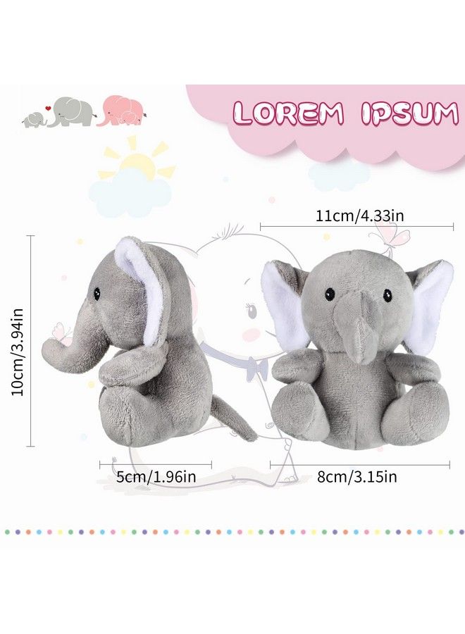 Skylety 4 Pieces Mini Elephant Stuffed Animals Elephant Plush Toys 4 Inches Plush Stuffed Elephant Cute Soft Forest Animals For Baby Shower Boys Girls Elephant Themed Birthday Party Supplies (Grey) - Image 3