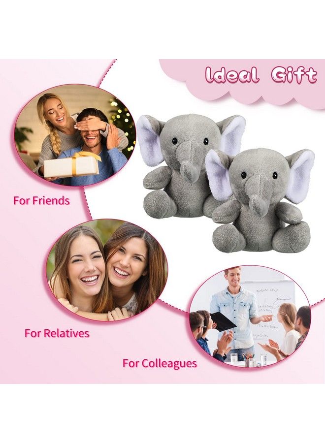 Skylety 4 Pieces Mini Elephant Stuffed Animals Elephant Plush Toys 4 Inches Plush Stuffed Elephant Cute Soft Forest Animals For Baby Shower Boys Girls Elephant Themed Birthday Party Supplies (Grey) - Image 5