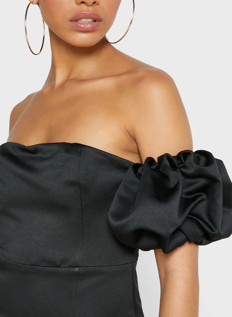 TOPSHOP Bardot Puff Sleeve Top