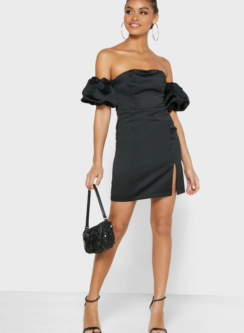 TOPSHOP Bardot Puff Sleeve Top