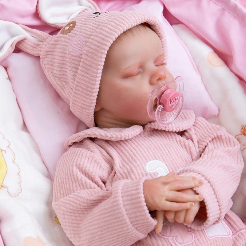 Aori Reborn Baby Dolls Girl - 18'' Realistic Sleeping Newborn - Lifelike Hand-Painted Vinyl Baby Doll with Doll Accessories Set - Weighted Body for Cuddling, for Collectors & Kids 3+ - Image 2