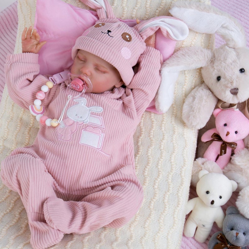 Aori Reborn Baby Dolls Girl - 18'' Realistic Sleeping Newborn - Lifelike Hand-Painted Vinyl Baby Doll with Doll Accessories Set - Weighted Body for Cuddling, for Collectors & Kids 3+ - Image 1