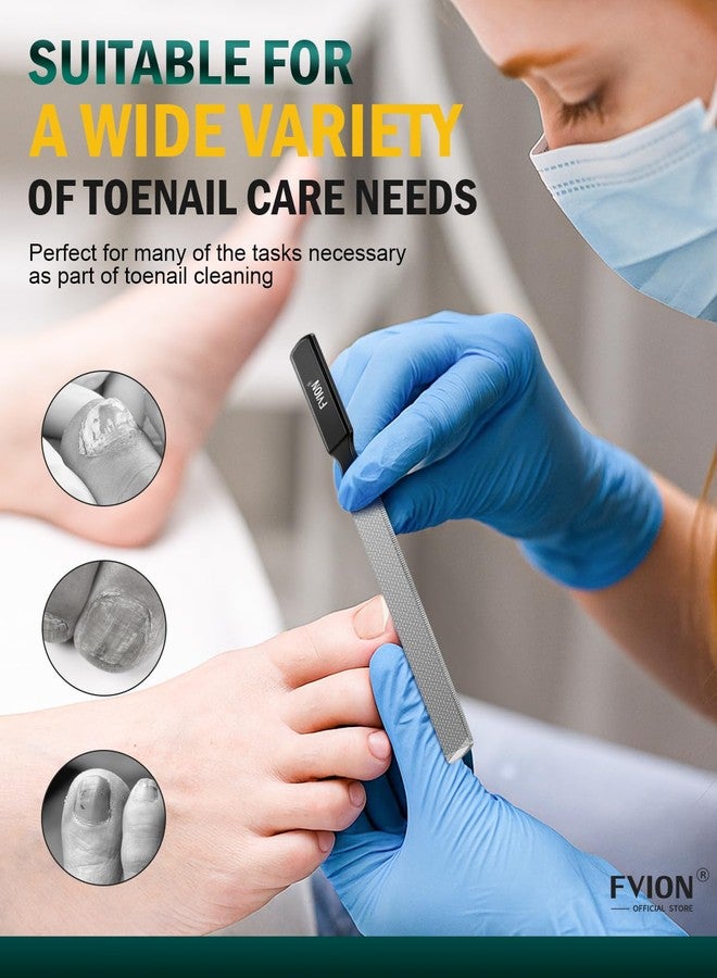 FVION 2 PCS Stainless Steel Double-Sided Long Nail File for Thick Nails - Professional Toenail File, Durable and Efficient Nail Care Tool Ideal for Manicure Or Pedicure - Image 3