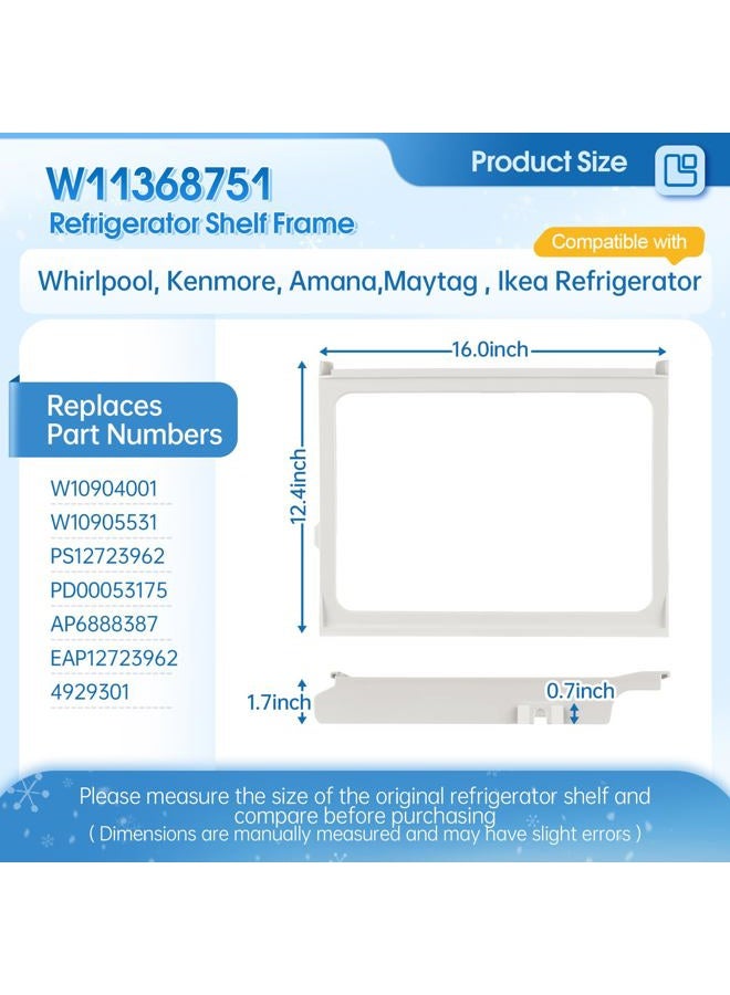 Salugre OEM W11368751 W10905531 Refrigerator Crisper Drawer Cover Frame Compatible with Whirlpool Amana Kenmore Maytag Ikea Refrigerator Replaces W10904001 4929301 PS12723962 PD00053175 AP6888387 EAP12723962 - Image 2