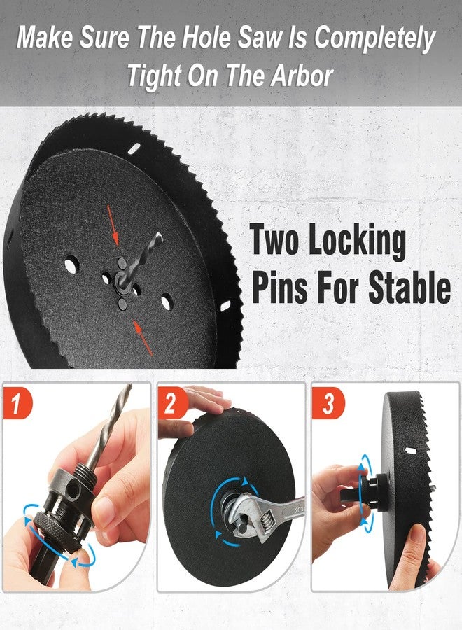 JTemgle Heavy Duty Hole Saw Arbor with 5pcs Center Drill Bits, 1/2" Hex Shank Quick Change Arbor Fits 1-1/2" to 10" Hole Saws - Image 5