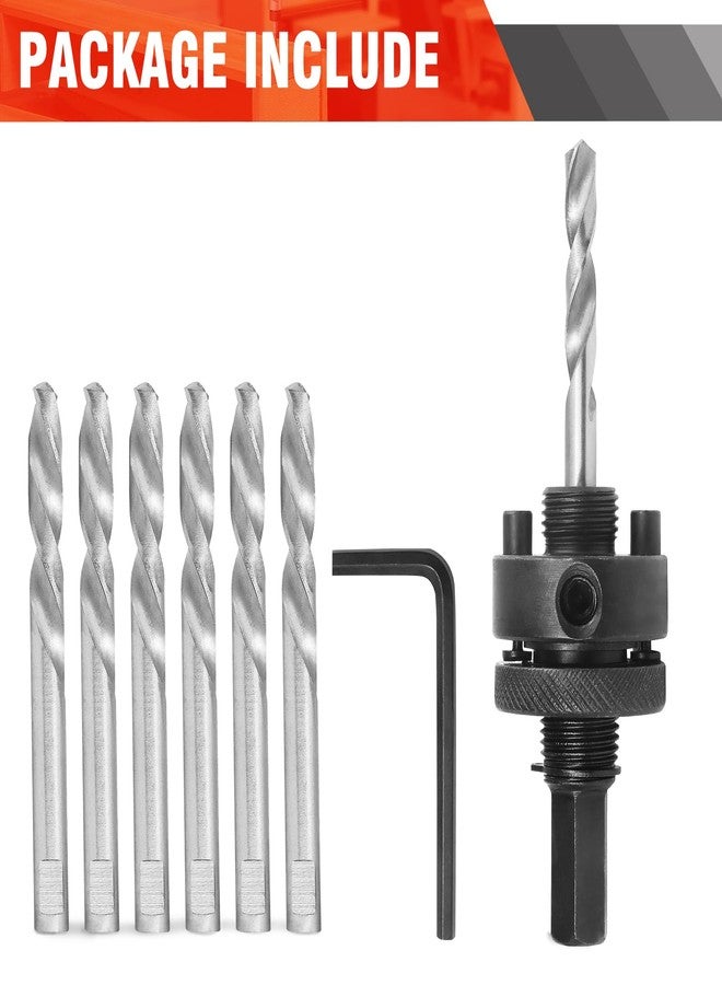 JTemgle Heavy Duty Hole Saw Arbor with 5pcs Center Drill Bits, 1/2" Hex Shank Quick Change Arbor Fits 1-1/2" to 10" Hole Saws - Image 2