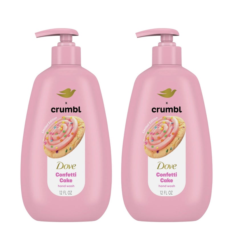 Dove X Crumbl Moisturizing Liquid Hand Wash Confetti Cake | 2-pack, of 12 oz Hand Wash with Pump | Limited Edition (Confetti Cake) - Image 1
