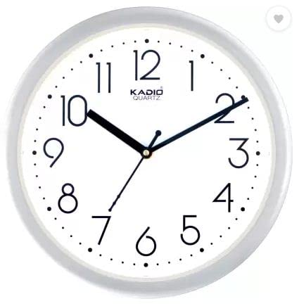 Kadio Analog 24.5 cm X 24.5 cm Wall Clock (Silver, with Glass, Standard) - Image 1