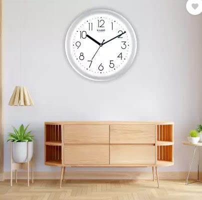 Kadio Analog 24.5 cm X 24.5 cm Wall Clock (Silver, with Glass, Standard) - Image 5