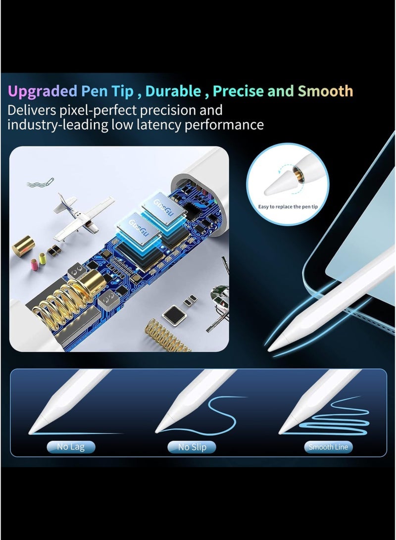 TIGER Stylus Pen for iPad 6th–10th Gen, iPad Pro 11"/12.9" M4, iPad Air 3/4/5/M2, Mini 5/6 – Active Pencil with Fast Charging, Palm Rejection, Tilt Sensitivity – 2018–2024 - Image 4