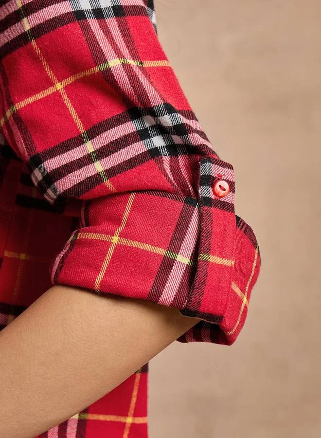 SASSAFRAS SASSAFRAS Checked Oversized Buttoned Shirt