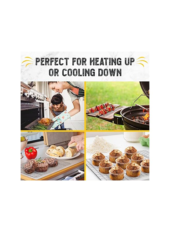 Raxoom Rack For Baking, Azonee Baking Rack with 18/8 Stainless Steel Bold Grid Wire, Multi Use Oven Rack Fit Quarter Sheet Pan, Oven and Dishwasher Safe, 8.5 x 12 Inches - Image 4